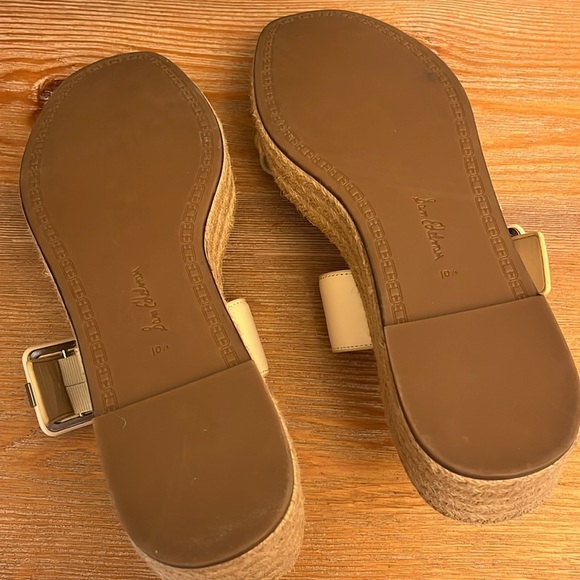 SAM EDELMAN Carson Espadrille Wedge Sandal- Color: Bleached Wheat- Size 10.5 - Picture 7 of 12